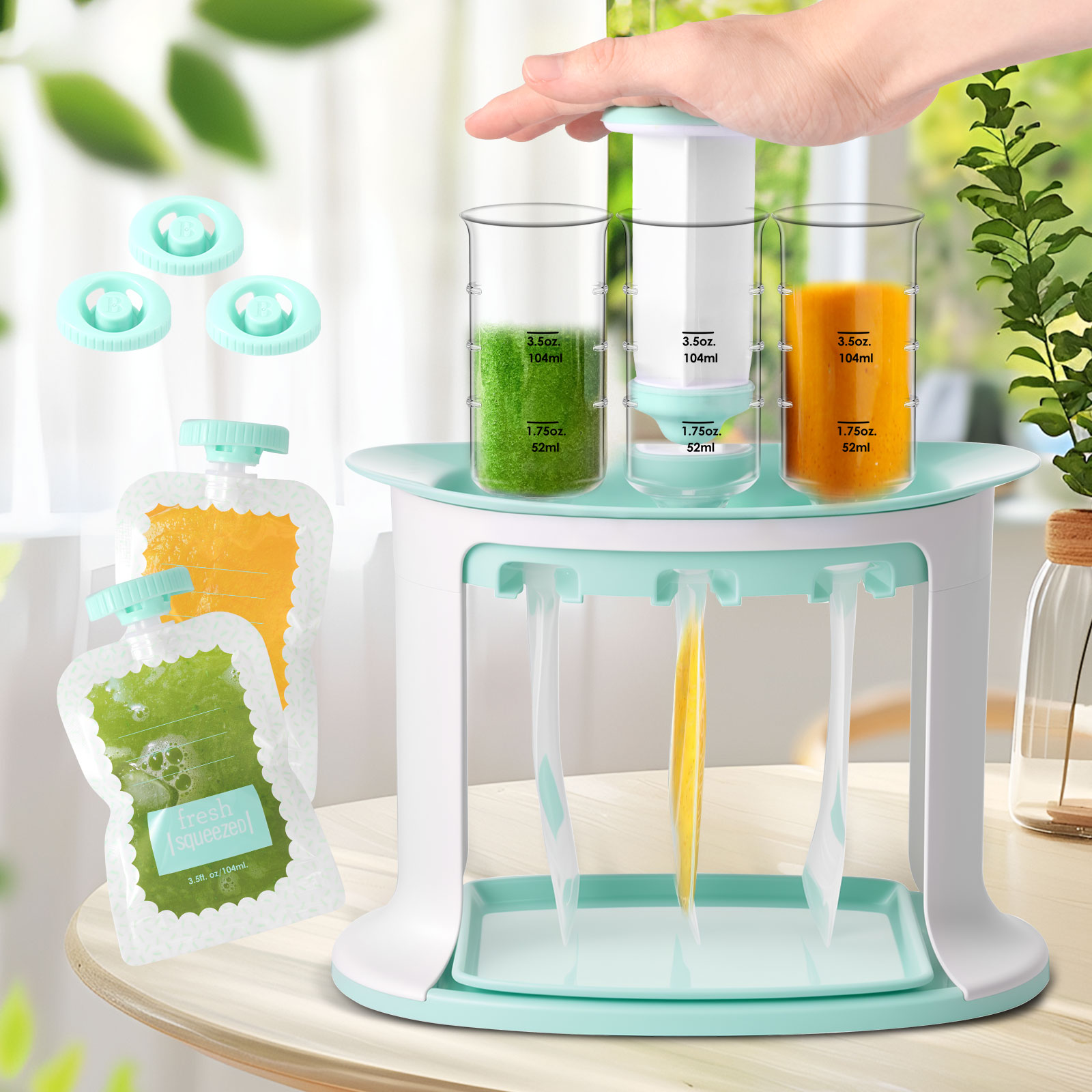 Baby Food Pouches 1 Year Old - Станция для выдавливания детских многоразовых фруктовых