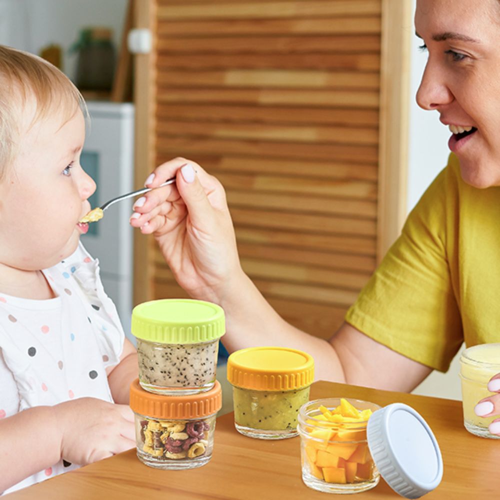 Baby Food Jars With Lids - Набор из 6 многофункциональных стеклянных баночек